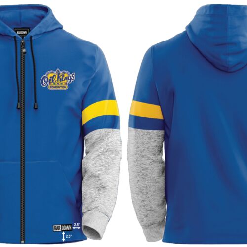 Edmonton Oil Kings Striper Streetwear Full Zip Hoodie Thumbnail