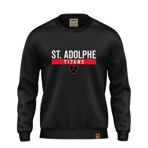 École St. Adolphe School Student Locker Room Crew Adult Black Thumbnail