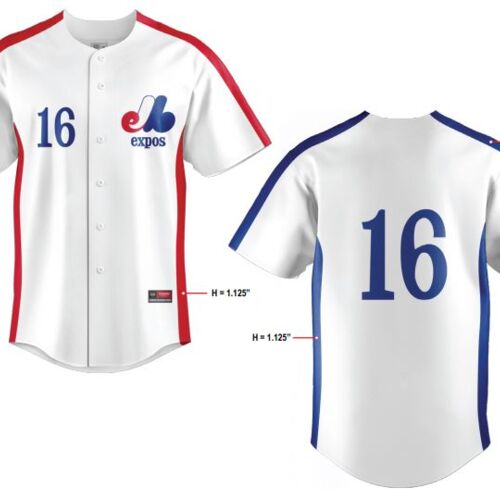 Expo Baseball Full Button Jersey White Thumbnail