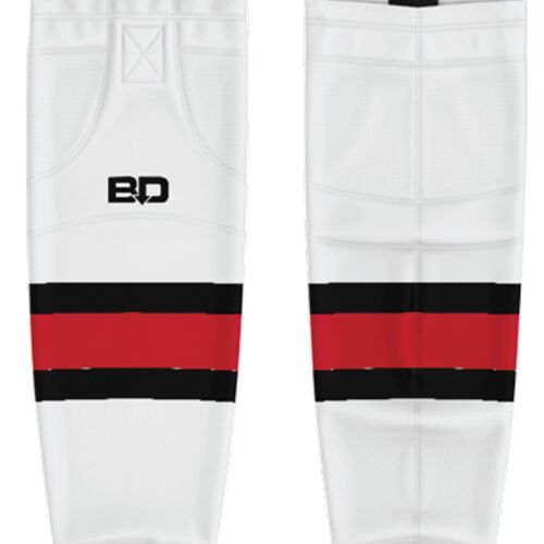 Stouffville Clippers Cut & Sew Hockey Socks White - ADULT Thumbnail