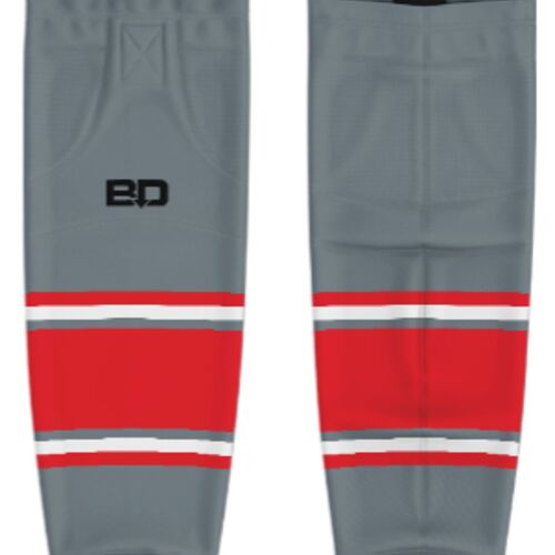 Jr. Inferno-GHC-Sublimated Hockey Socks - H6-Silver - Youth Thumbnail