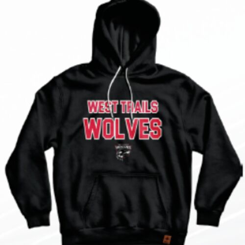 Trailswest Wolves Classic Hoodie -Black - Youth Thumbnail