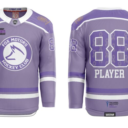Fox Motors Hockey Fights Cancer Sublimated Hockey Jersey - Girls (Youth) Thumbnail